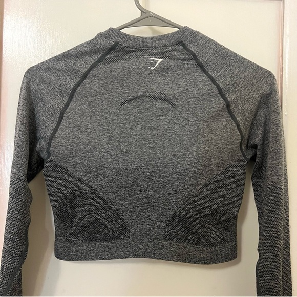 GYMSHARK vital seamless ombre long sleeve crop top with thumbholes everyday flex - Picture 7 of 8